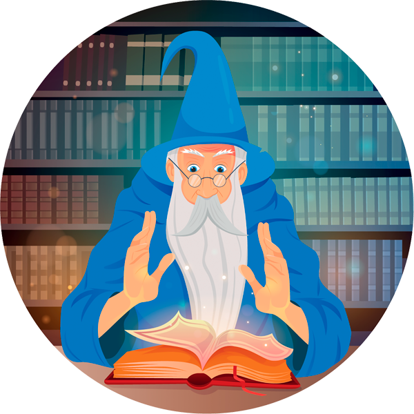 Discover our smart import feature! In this image, a wizard with a spell book works magic to help our Dispute Wizard AI find account errors affecting your credit score. Let us guide you to financial success!